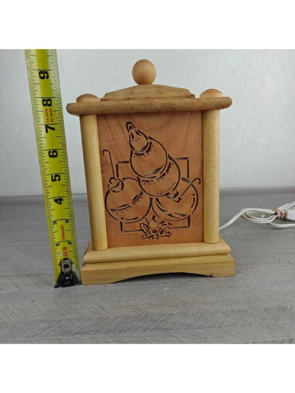 Vintage Rustic Wood Winter Holiday Lantern Cutout Christmas Designs Light-Up